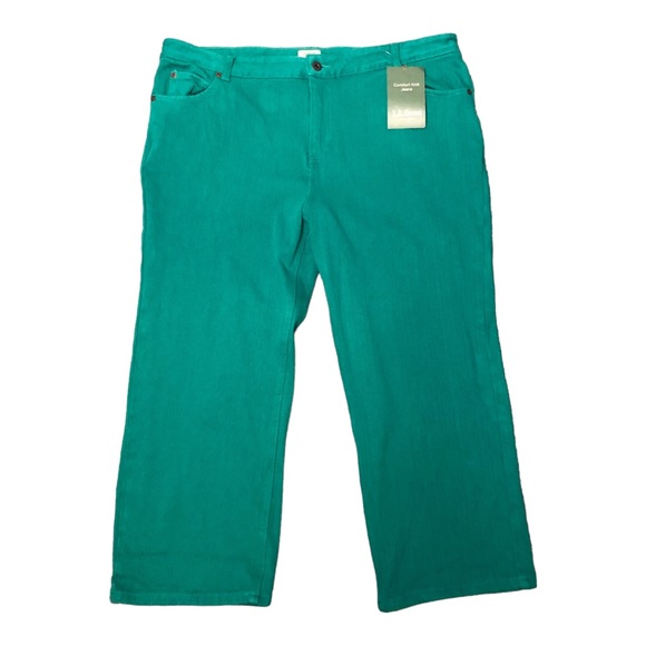 L.L. Bean Jeans Ll Beans Green Classic Fit Denim Jeans Stretchy